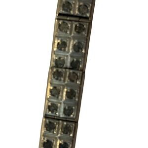 Vintage Silver Tone Rhinestone Link Bracelet Womens Jewelry Glam‎ Party